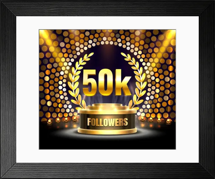 Framed Print : Thank you followers peoples, 50k online social group, happy banner celebrate, Vector illustration Framed Print : Thank you followers peoples, 50k online social group, happy banner celebrate, Vector illustration