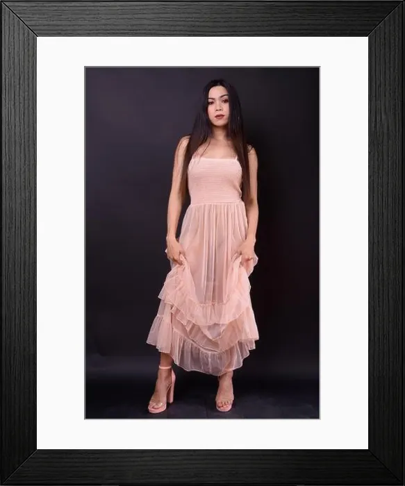 Framed Print : Full body shot of young beautiful Asian transgender woman