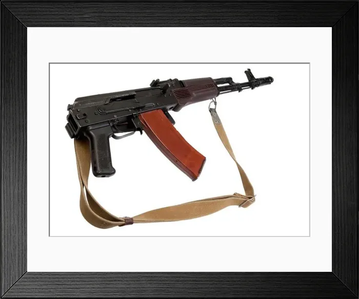 Framed Print : kalashnikov AK 74 assault rifle isolated on white background Framed Print : kalashnikov AK 74 assault rifle isolated on white background