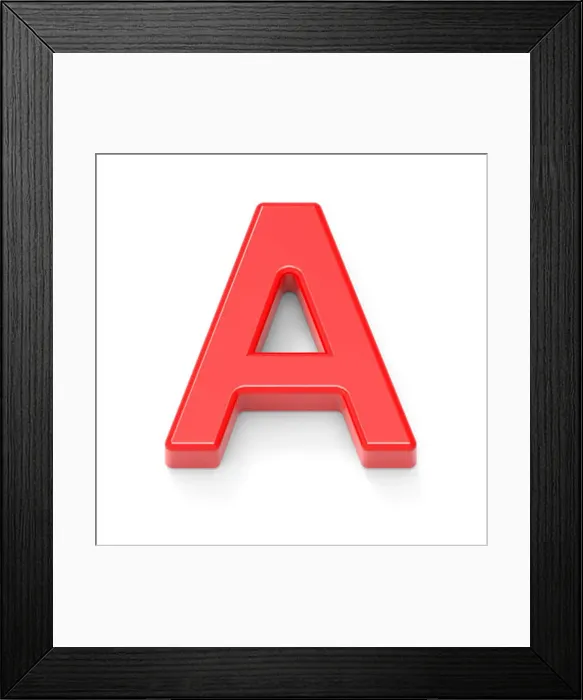 Framed Print : light red letter A, 3D rendering graphic isolated on white background Framed Print : light red letter A, 3D rendering graphic isolated on white background