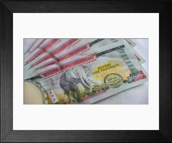 Framed Print : Nepalese banknotes (NPR) 1000 Rupees Framed Print : Nepalese banknotes (NPR) 1000 Rupees