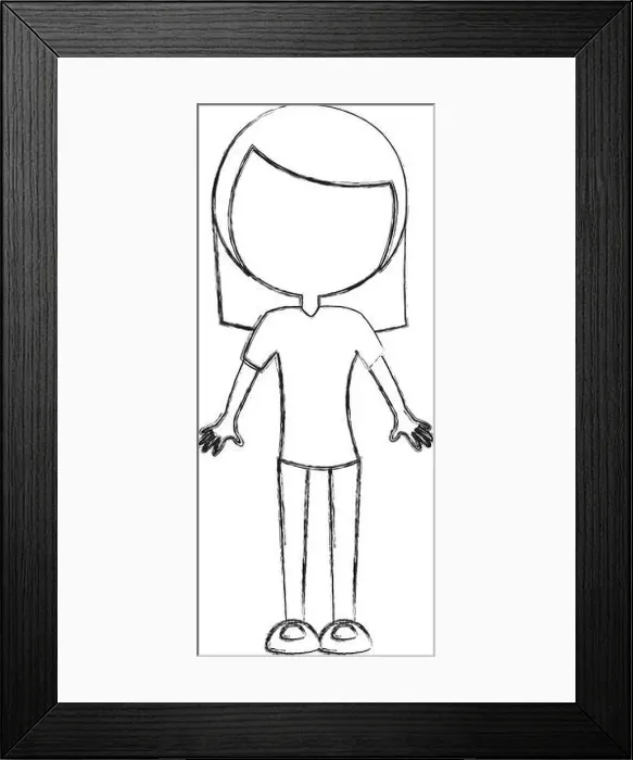 Framed Print : sketch draw women body cartoon Framed Print : sketch draw women body cartoon