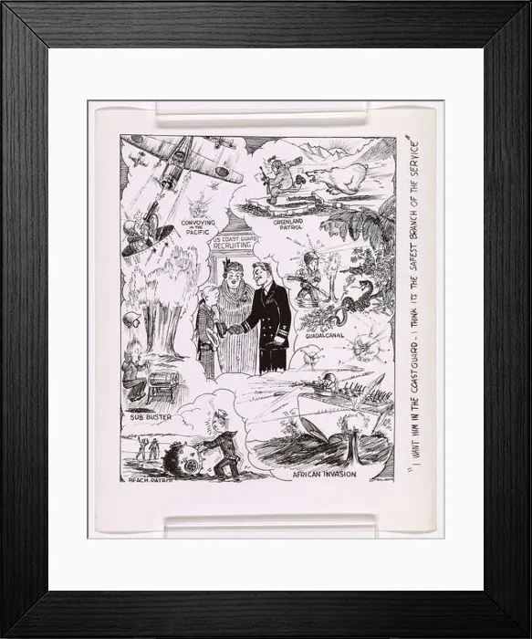 Framed Print : I want him in the Coast Guard -- I think it's the safest branch of the service Framed Print : I want him in the Coast Guard -- I think it's the safest branch of the service
