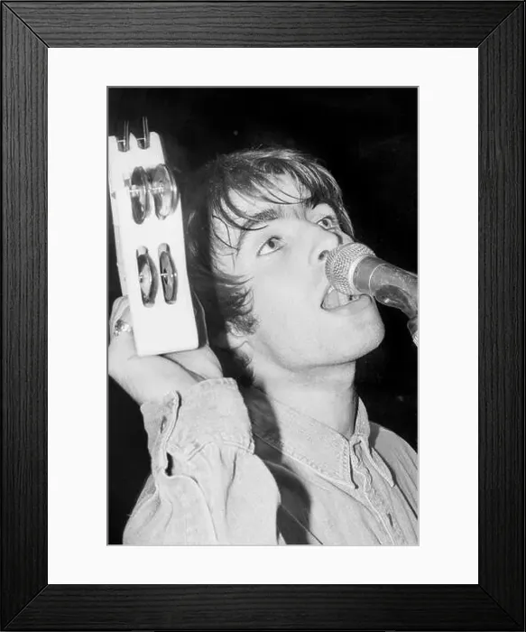 Framed Print : OASIS, FIRST NATIONAL TOUR, 1994: Liam Gallagher of Oasis at The Fleece and Firkin in Bristol Framed Print : OASIS, FIRST NATIONAL TOUR, 1994: Liam Gallagher of Oasis at The Fleece and Firkin in Bristol