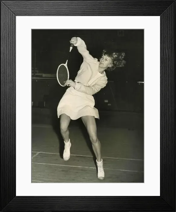 Framed Print : Danish badminton player Birgit Rostgaard-Frohne playing at the England Badminton Championships Framed Print : Danish badminton player Birgit Rostgaard-Frohne playing at the England Badminton Championships