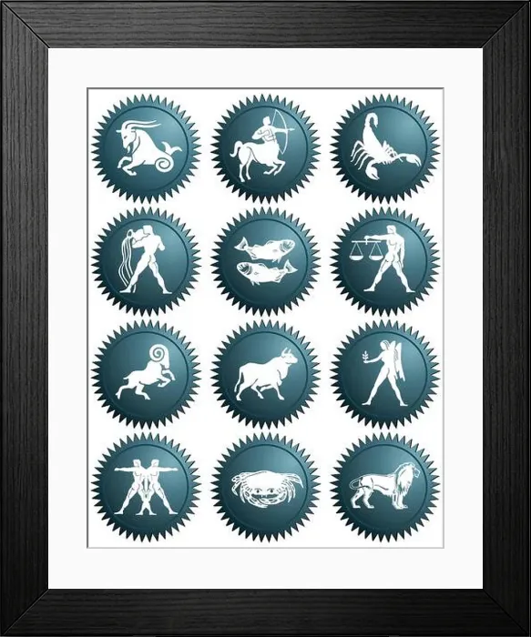 Framed Print : astrology horoscope signs of the zodiac Framed Print : astrology horoscope signs of the zodiac