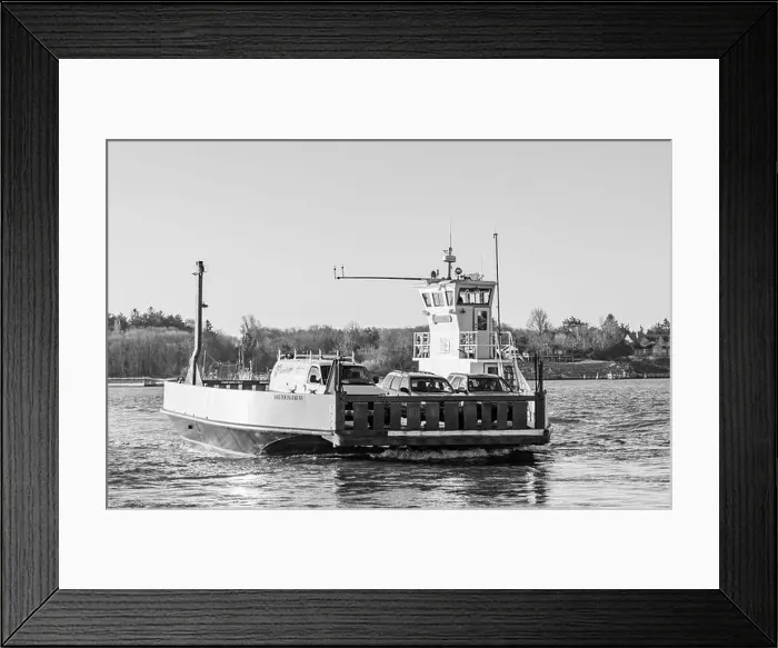 Framed Print : Black and white image of the Shelter Island Ferry Framed Print : Black and white image of the Shelter Island Ferry