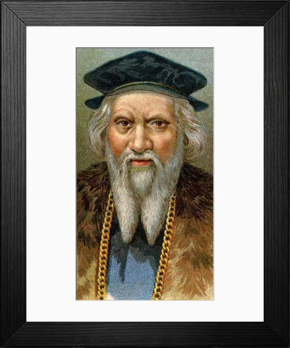 Framed Print : John Cabot (c1450-c1499) Genoese navigator and explorer Framed Print : John Cabot (c1450-c1499) Genoese navigator and explorer