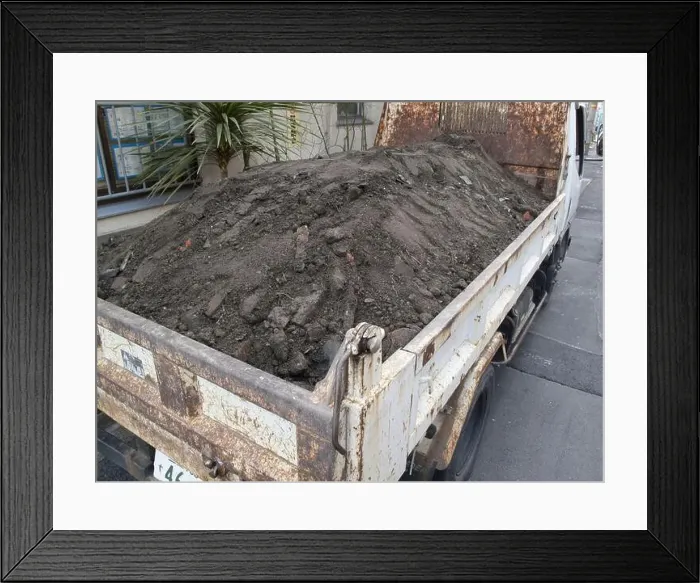 Framed Print : Dump truck loaded with earth and sand Framed Print : Dump truck loaded with earth and sand