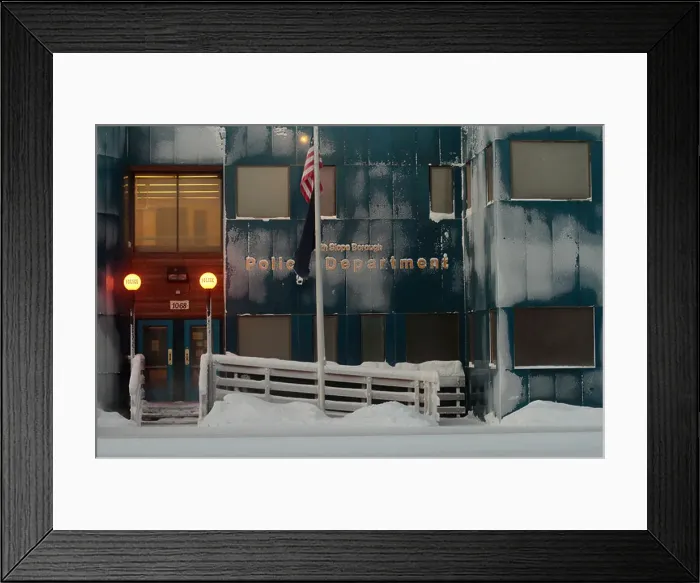 Framed Print : North Slope Borough Police Department Building in Barrow, Alaska in the Arctic Circle on the edge of the Arctic Ocean Framed Print : North Slope Borough Police Department Building in Barrow, Alaska in the Arctic Circle on the edge of the Arctic Ocean