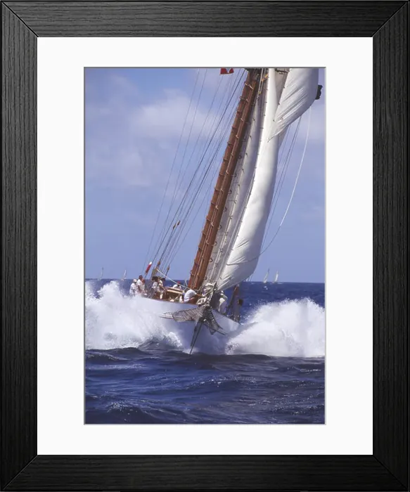 Framed Print : A classic yacht sailing in rough seas Framed Print : A classic yacht sailing in rough seas
