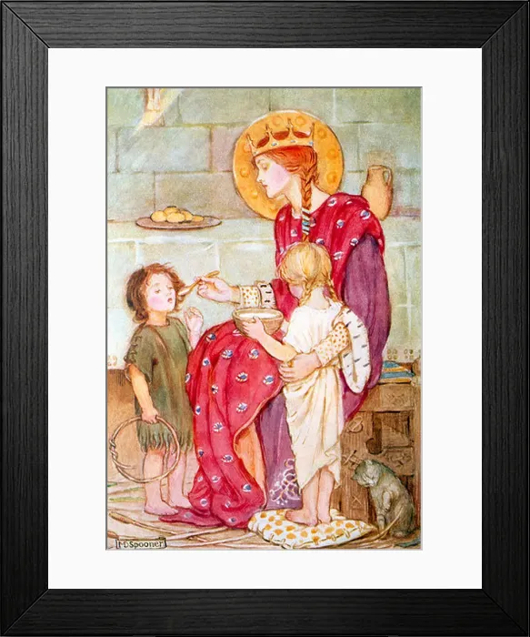 Framed Print : Saint Margaret of Scotland Feeding the Orphans - Margaret of Wessex (1045-1093) Framed Print : Saint Margaret of Scotland Feeding the Orphans - Margaret of Wessex (1045-1093)