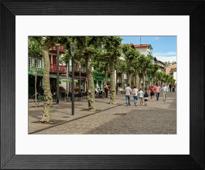 Framed Print : Zone of the Marina, fisherman's neighborhood of San Pedro with typical Basque houses of the town of Hondarribia Framed Print : Zone of the Marina, fisherman's neighborhood of San Pedro with typical Basque houses of the town of Hondarribia