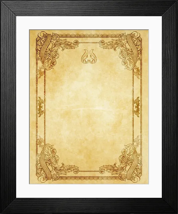Framed Print : Old paper background with old-fashioned decorative border Framed Print : Old paper background with old-fashioned decorative border
