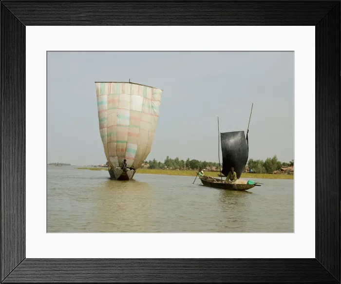 Framed Print : Mali. Sahel. River Niger and traditional boat Framed Print : Mali. Sahel. River Niger and traditional boat