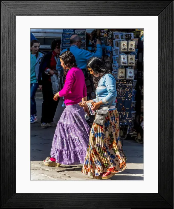 Framed Print : Italy, Tuscany, Florence, Roma women begging in the street in front of the Florence Cathedral Framed Print : Italy, Tuscany, Florence, Roma women begging in the street in front of the Florence Cathedral