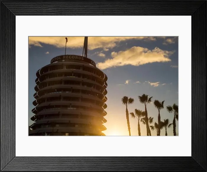 Framed Print : Capitol records Building at Sunset, Hollywood, California, USA Framed Print : Capitol records Building at Sunset, Hollywood, California, USA