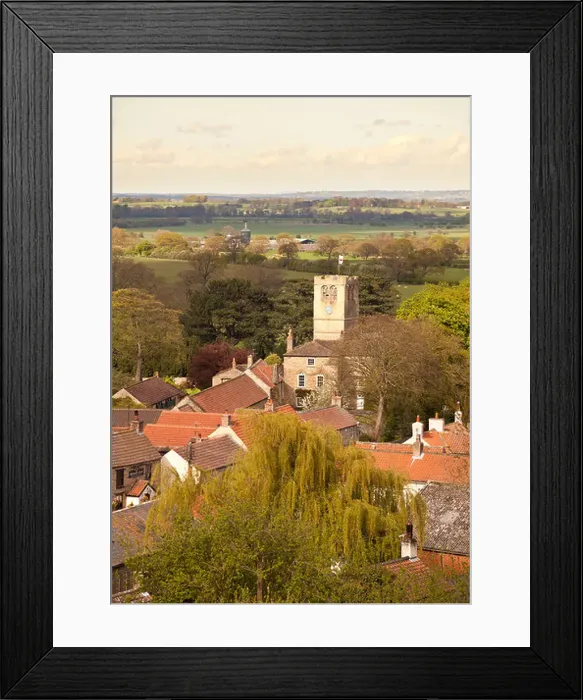 Framed Print : View over Well village Vale of Mowbray in North Yorkshire Framed Print : View over Well village Vale of Mowbray in North Yorkshire