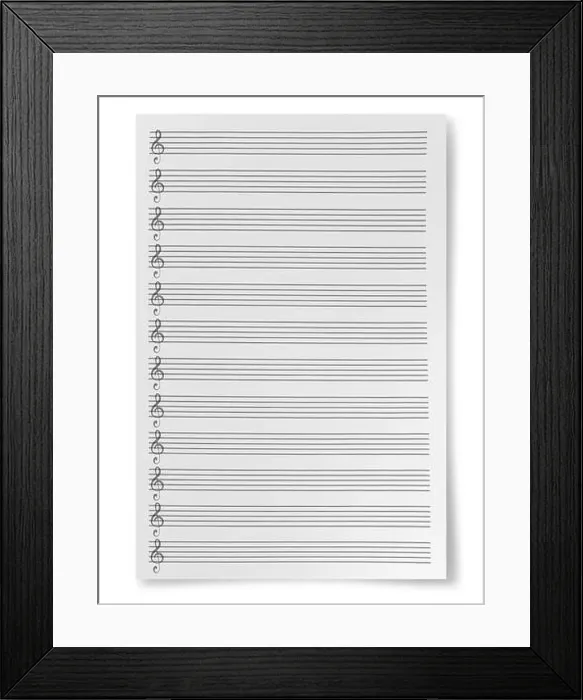 Framed Print : Blank Sheet Music Composition Manuscript Staff isolated on white background Framed Print : Blank Sheet Music Composition Manuscript Staff isolated on white background
