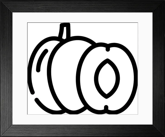 Framed Print : plum fruit line icon vector. plum fruit sign Framed Print : plum fruit line icon vector. plum fruit sign