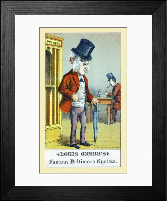 Framed Print : Louis Grebb's Famous Baltimore Oysters Framed Print : Louis Grebb's Famous Baltimore Oysters