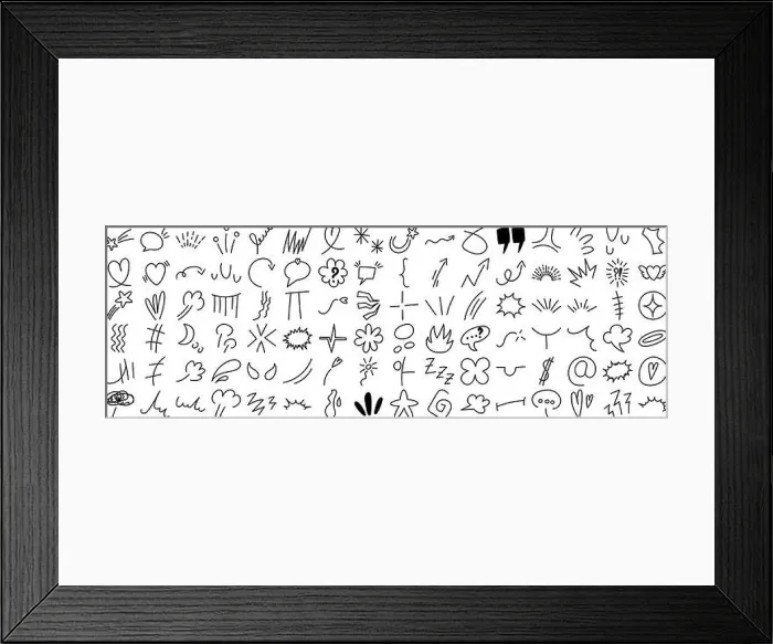 Framed Print : Anime emotion effect design elements. Manga collection of arrows, sparkles, expression signs. Vector illustration Framed Print : Anime emotion effect design elements. Manga collection of arrows, sparkles, expression signs. Vector illustration