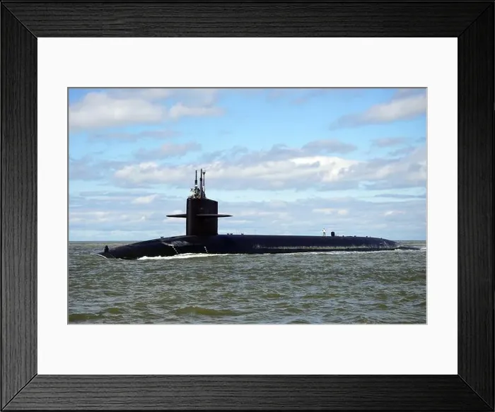 Framed Print : The Ohio-class ballistic-missile submarine USS Alaska (SSBN 732)(Gold) Framed Print : The Ohio-class ballistic-missile submarine USS Alaska (SSBN 732)(Gold)