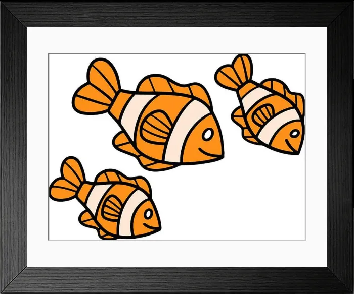 Framed Print : Fish Cartoon Colored Clipart Illustration Framed Print : Fish Cartoon Colored Clipart Illustration
