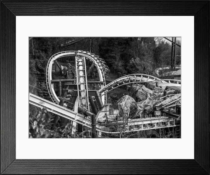 Framed Print : Highly Unique Angles of the Rollercoaster Nemesis at Alton Towers Theme Park Framed Print : Highly Unique Angles of the Rollercoaster Nemesis at Alton Towers Theme Park