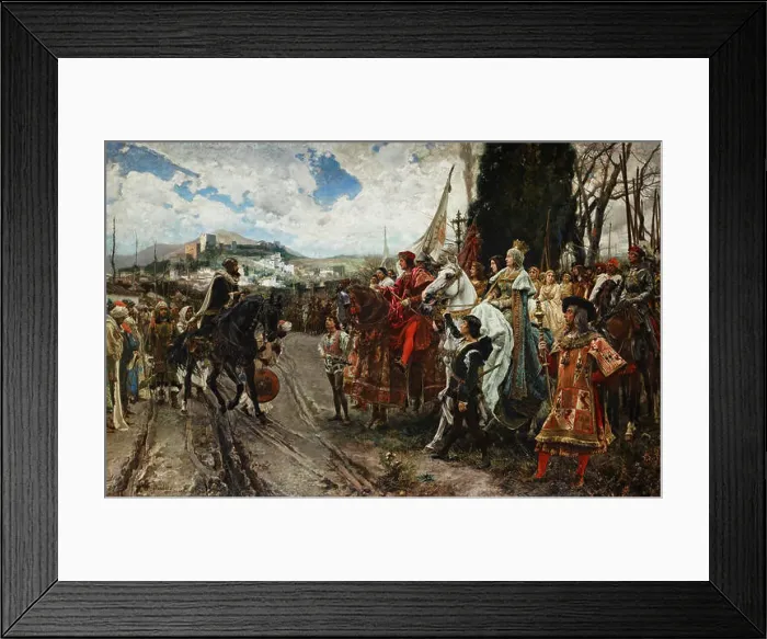 Framed Print : This historical painting by Francisco Pradilla depicts the surrender of Granada in 1492 Framed Print : This historical painting by Francisco Pradilla depicts the surrender of Granada in 1492
