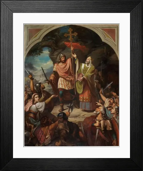Framed Print : King Pelayo at the Battle of Covadonga by Luis de Madrazo y Kuntz Framed Print : King Pelayo at the Battle of Covadonga by Luis de Madrazo y Kuntz