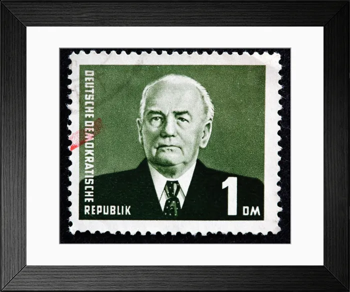 Framed Print : Wilhelm Pieck, President of East Germany German Democratic Republic (1949-1960), postage stamp, Germany Framed Print : Wilhelm Pieck, President of East Germany German Democratic Republic (1949-1960), postage stamp, Germany
