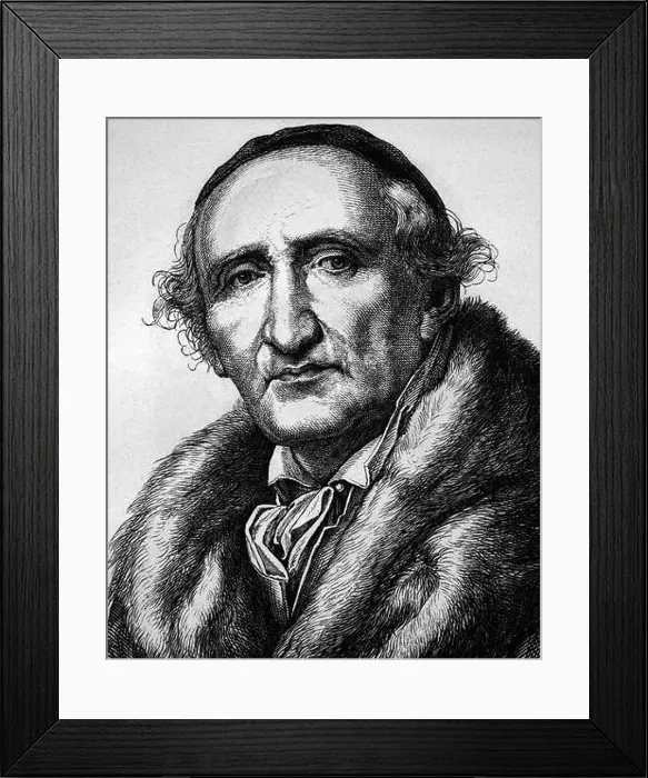 Framed Print : Johann Gottfried Schadow, 1764 - 1850, portrait, historic illustration, 1880 Framed Print : Johann Gottfried Schadow, 1764 - 1850, portrait, historic illustration, 1880