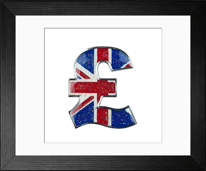Framed Print : british pound sign with union jack flag on it Framed Print : british pound sign with union jack flag on it