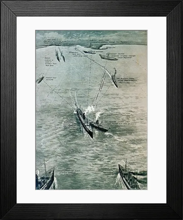 Framed Print : The Wreck of the “Republic.” Referring to the sinking of the White Star Line vessel RMS Republic Framed Print : The Wreck of the “Republic.” Referring to the sinking of the White Star Line vessel RMS Republic