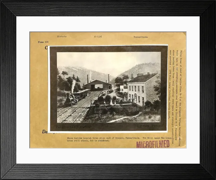 Framed Print : Old Portage Railroad, Lemon House Framed Print : Old Portage Railroad, Lemon House