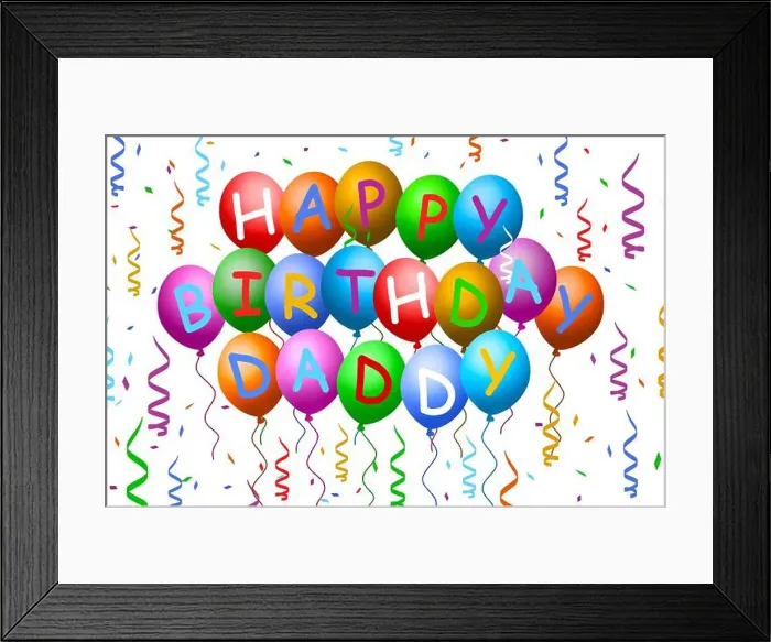 Framed Print : Happy Birthday Daddy Balloons Framed Print : Happy Birthday Daddy Balloons