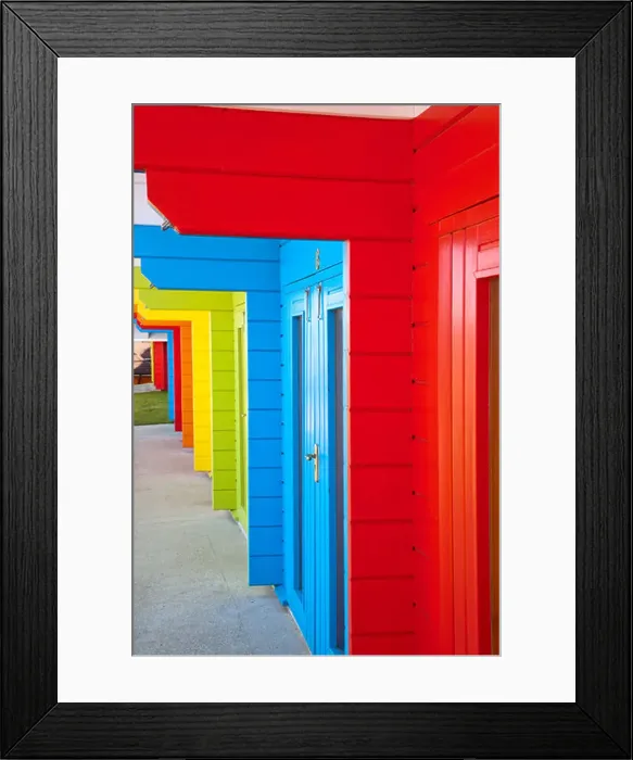 Framed Print : Beach Huts in North Bay Scarborough North Yorkshire England Framed Print : Beach Huts in North Bay Scarborough North Yorkshire England