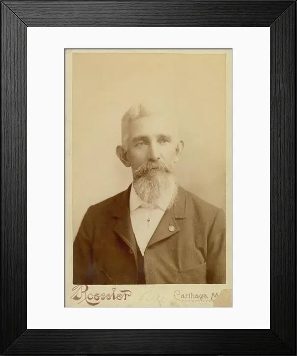 Framed Print : Bust portrait of William Leander Burlingame wearing a suit