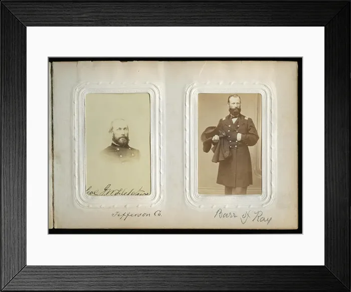 Framed Print : Page twenty-three of album with bust portrait of Lt Framed Print : Page twenty-three of album with bust portrait of Lt