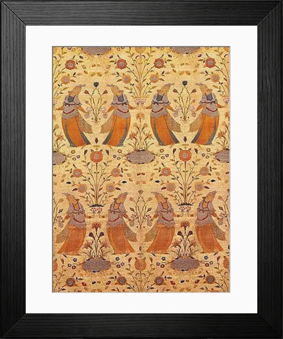 Framed Print : This piece of brocade, created in the early 17th century in the style of Riza Abbasi Framed Print : This piece of brocade, created in the early 17th century in the style of Riza Abbasi
