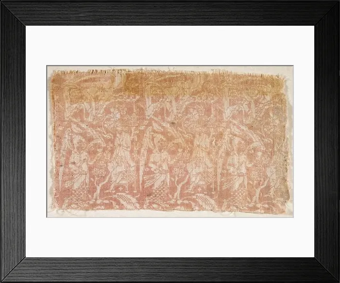 Framed Print : Textile Fragment. Persia, Safavid, late 15th-early 16th century. Textiles; fragments. Silk double weave Framed Print : Textile Fragment. Persia, Safavid, late 15th-early 16th century. Textiles; fragments. Silk double weave