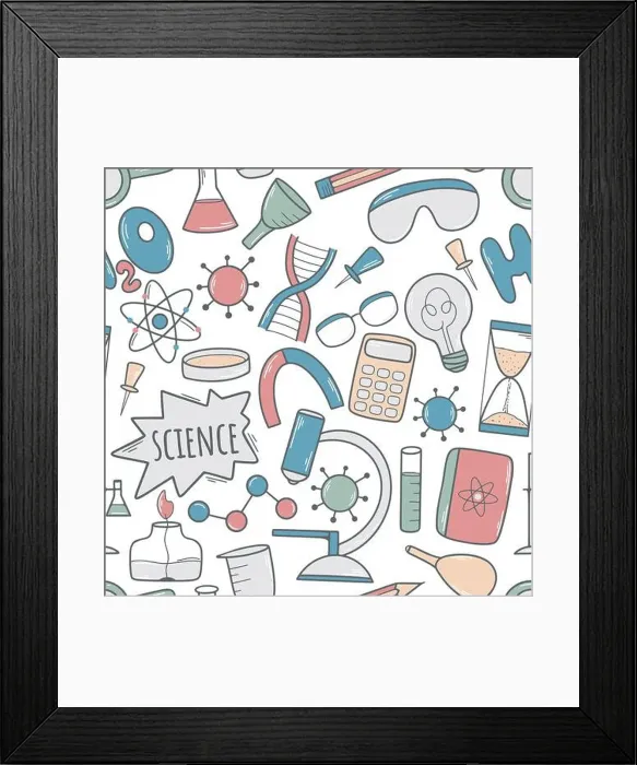 Framed Print : Scientific hand drawn seamless pattern Framed Print : Scientific hand drawn seamless pattern