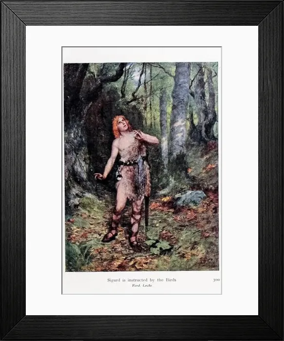 Framed Print : Sigurd is instructed by the Birds by Ferd Framed Print : Sigurd is instructed by the Birds by Ferd