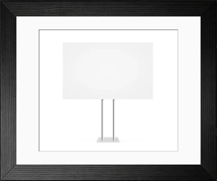 Framed Print : Information board mock up stand isolated Framed Print : Information board mock up stand isolated