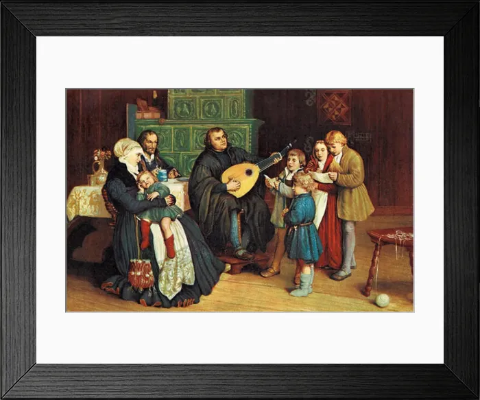 Framed Print : Martin Luther with his family by Gustav Spengenber Framed Print : Martin Luther with his family by Gustav Spengenber