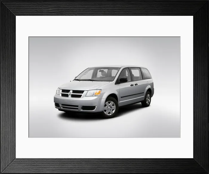 Framed Print : 2008 Dodge Grand Caravan SE in Silver - Front angle view Framed Print : 2008 Dodge Grand Caravan SE in Silver - Front angle view