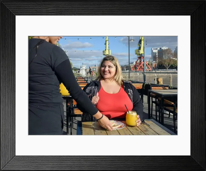 Framed Print : young blonde plus size latin woman smiling very happy Framed Print : young blonde plus size latin woman smiling very happy