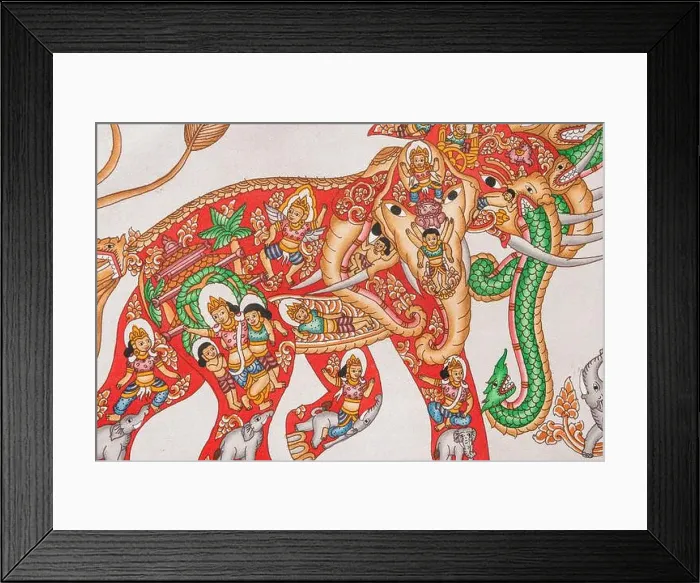 Framed Print : Myanmar (Burma) Mandalay Division Bagan the old historic capital, dancing elephant on sand painting Framed Print : Myanmar (Burma) Mandalay Division Bagan the old historic capital, dancing elephant on sand painting