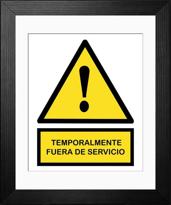 Framed Print : temporalmente fuera de servicio señal Framed Print : temporalmente fuera de servicio señal